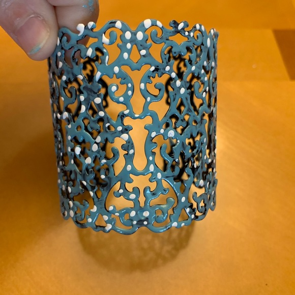 Hand painted wide cuff adjustable bracelet. - Picture 4 of 11
